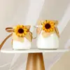 5 piezas de decoración para mesa de postres: botellas de pudín, mermelada de yogur con miel, vasitos de pudín, decoraciones para hornear, jarrón con forma de sol, tapa de botella, banda de corbata