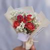 Mini ramo de gypsophila exquisito, hecho a mano, flores secas para coche, rosa eterna, regalo de bricolaje, decoración de regalo de mano