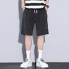 Pantalones cortos de tela Lyocell Tencel de cinco puntos para hombre, holgados, de talla grande, informales, finos, con cordones y a la moda.