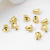 Tapones para los Oídos Dorados de Oro Real 18K que Conservan el Color con Tapas Colgantes para los Oídos Pendientes Hechos a Mano DIY Pendientes al por Mayor Clavos para Pendientes A47