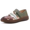 Sandálias de Couro para Mulheres Verão Antiderrapante Sola de Boi Sola Macia Couro de Meia-Idade e Idoso Sapatos Femininos Confortáveis Flat plus size 43