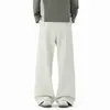 Pantalones casuales personalizados/estilo americano de corte inclinado, corte ajustado, ligeramente acampanados para otoño, diseñados para estilizar y alargar las piernas, versátiles para el trabajo con elasticidad, pierna recta y corte holgado