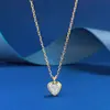 Joias de Prata Novo Pingente de Coração em Prata S925 Colar de Ouro e Prata Colar Feminino Temperamento Casual Moda Transfronteiriça Ao Vivo