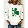 2026 Nuevo Transfronterizo Amazon Impreso en 3D St. Sudadera Casual Deportiva Redonda para Mujer del Día de San Patricio
