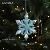 Pingente de Plástico Azul Transfronteiriço Pó Pegajoso Decoração de Janela de Árvore de Natal Estrela de Cinco Pontas Floco de Neve Decoração de Desenho Animado Layout de Cena