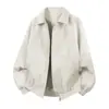 Chaqueta de cuero de moda transfronteriza para hombres jóvenes, nueva chaqueta de primavera y otoño para hombre, chaqueta de cuero PU con cuello vuelto, marca de moda en Douyin