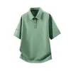 Camisa polo impresa con logo personalizado, camiseta de manga corta de seda helada de secado rápido para verano, ropa de trabajo fina para restaurante de barbacoa