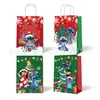 Bolsa de Tela de Navidad Stitch Suministros para Fiesta Temática de Cumpleaños Bolsa de Regalo Bolsa de Papel Set de Bolsas de Papel Kraft