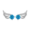 Aretes Carlime Alas de Ángel Diamante de Color Volando con Dos Alas Aretes de Alas de Ángel Simples Elegantes Pendientes de Celebridad de Internet