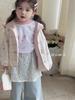 Camiseta para Niñas, Algodón Puro, Clase A, Camiseta Base de Manga Larga para Niñas, Estilo Otoño, Estampado de Dibujos Animados, Cuello Redondo, para Niñas Pequeñas