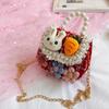 Bolsas Infantis Transfronteiriças, Bolsas de Mão de Pérolas, Bolsas de Ombro de Desenho Animado, Bolsas Transversais de Princesa Fofas, Bolsas de Desenho Animado no Atacado