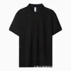 Ag220G Camisa Polo Masculina Algodão Puro Cor Sólida Gola Lapela Manga Curta Roupas de Trabalho Uniformes de Grupo Atacado Logotipo Impresso