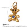 Novo acessório de joalheria DIY quente pequeno libélula urso incrustado zircônia aço inoxidável banhado ouro 18K colar com pingente mulheres