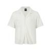 Yidao Vintage 2025 Verano Camisa de Manga Corta con Solapa Texturizada de Moda para Hombre Simple Color Sólido Camisa de Cuello Cubano