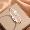 Moda Transfronteriza Pulsera de Acero de Titanio Caliente Femenina No Descolorante Elegante Versátil Personalidad Completa de Diamante Pulsera de Lujo Ligero Red Social Venta al por Mayor