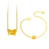 Loja de ouro com o mesmo estilo de pulseira de cintura fina olho de gato dourado areia pingente Passepartout pulseira olho de gato escovado moda versátil presente