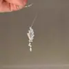 Areia Cadente Gotejante Zircônia Corrente Curta Galáxia Brilhante Prata Escovada Flash Diamante Colar Buquê Feminino Corrente da Clavícula Acessórios