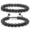 Amazon Venta Caliente Ojo de Tigre Turquesa Tejido Piedra de Lava Ajustable Pulsera de Piedra Volcánica Traje Exclusivo Transfronterizo