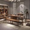 Nueva mesa de té y silla de nogal negro de estilo chino, mesa de té de oficina de madera maciza, mesa de té de ébano para salón de té