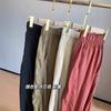 Pantalones Ligeros con Protección Solar de Cintura Alta Elástica, Pantalones Casuales de Pierna Ancha Sueltos con Diseño de Pliegues, Pantalones Rectos Simples para Verano F0729K