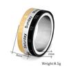 Anillo de Calendario Personalizado de Acero Inoxidable Estilo Europeo y Americano con Anillo de Fecha Giratorio de 8 mm con Números Romanos Ingleses y Árabes de Tres Colores para Mujer