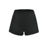 Shorts negros de cintura alta para mujer, estilo fino de verano, adecuados para figuras petite, shorts ajustados elásticos de línea A para bailar