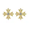 Pendientes de Plata de Ley S925 Color D Ocho Corazones y Ocho Flechas Diamante Moissanita Cruz, Modernos, Lujo Accesible y Pendientes Exquisitos
