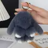 Llavero de Conejito Mini con Colgante de Piel Sintética de Conejo, Lindo Accesorio de Peluche para Bolsos, Regalo