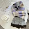 Bufanda de Rayas de Nuevo Color para Mujer Invierno Versátil Cálida Color de Contraste Bufanda de Pareja Multicolor en Stock Venta al por Mayor Cabello