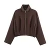 Chaqueta bomber de moda estilo europeo y americano, nuevo modelo de otoño, corte holgado, corte ajustado, top corto casual plisado