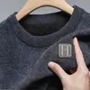 Atacado do Fabricante Suéter de Gola Redonda de Alta Qualidade para Homem Veludo Engrossado Quente Versátil Simples Casual