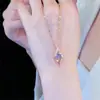 Colar Pingente "Tenho Você no Meu Coração" Mais Vendido no Tiktok, Gota d'Água Roxa, Simples e Elegante, Corrente Versátil para Clavícula, Presente para Melhores Amigos e Casais