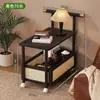 Carrito de Comida Móvil para el Hogar Sala de Estar Sofá Lateral Cueva con Ruedas Estante de Almacenamiento Móvil Carrito de Almacenamiento para Snacks Libros