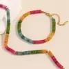 Pulsera Versátil de Joyería Nueva Retro Francesa Transfronteriza Europea y Americana Acero Inoxidable Chapado en Oro de 18 Quilates Color Turmalina Piedra Natural