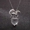 Collar Colgante Longrui Transfronterizo Nuevo Unicornio Doce Piedras de Nacimiento Corazón de Melocotón Incrustado con Collar de Piedras de Colores
