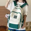 Nova Mochila Escolar 2025 Feminina Cor Contrastante Aluno do Ensino Fundamental Aluno do Ensino Médio Mochila Feminina Grande Capacidade Mochila de Viagem Casual