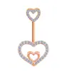 Nuevo Piercing Anillo de Ombligo Corazón de Durazno Diamante Clavo de Ombligo Barra de Acero Inoxidable Hebilla de Ombligo Joyería Popular de Venta Transfronteriza en Amazon
