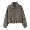 Fabricante transfronterizo de ropa para mujer al por mayor primavera 2026 nueva chaqueta suave con cremallera elegante y a la moda para mujer
