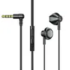 Metal con cable para comercio exterior transfronterizo, semi-in-ear con cable, control de cable, ajuste con micrófono para audífonos para juegos de computadora y teléfono móvil al por mayor