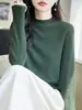 Cuello medio, simple y elegante, nuevo top básico de manga larga ligero y transpirable, efecto adelgazante, adecuado para primavera y otoño, uso casual diario