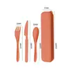 Amazon Juego de Vajilla Cuchillo Tenedor Cuchara de Paja de Trigo Juego de Tres Piezas Niños Estudiante Hogar Portátil Juego Completo Venta al por Mayor