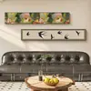 Pintura decorativa para sala de estar de estilo vintage francés con textura, pintura para colgar en la pared de fondo de sofá estilo mediados de siglo, mural combinado de franjas horizontales