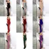 2025 Verão Transfronteiriço Novo Europeu e Americano Feminino Cintura Alta Sexy Moda Vestido Alça Lantejoula Fenda Vestido