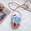 Estilo coreano bolsa infantil 2022 novo jardim de infância bonito desenho animado cogumelo casa bolsa moeda bolsa casual ombro mensageiro bolsa