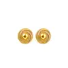 Pendientes circulares de tejido cruzado versátiles europeos y americanos, acero inoxidable chapado en oro de 18 quilates, de moda, lujo ligero, pendientes personalizados al por mayor