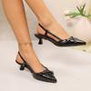 2025 Verão Novo Estilo Fivela de Cinto Calçado Slip-On Biqueira Elegante Salto Alto Venda Direta da Fábrica Comércio Exterior Transfronteiriço Calçados Femininos