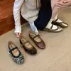 Zapatos Mary Jane retro de punta redonda plana de nicho con una sola correa para mujer, nuevos zapatos de ballet de otoño estilo coreano de una sola pieza