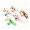 Llavero de goma suave de PVC de dibujos animados personalizado, accesorio colgante para llavero de coche DIY de muñeca 3D de silicona, regalo pequeño
