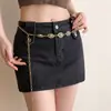 Cadena de Cintura Dorada Esmeralda Retro Bohemia para Mujer Moda de Verano Versátil Accesorios de Cinturón para Falda Gama Alta