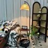 Lámpara de pie vintage para sala de estar, sofá, mesa de centro, estante integrado estilo americano con ambiente retro, lámpara de mesita de noche para dormitorio